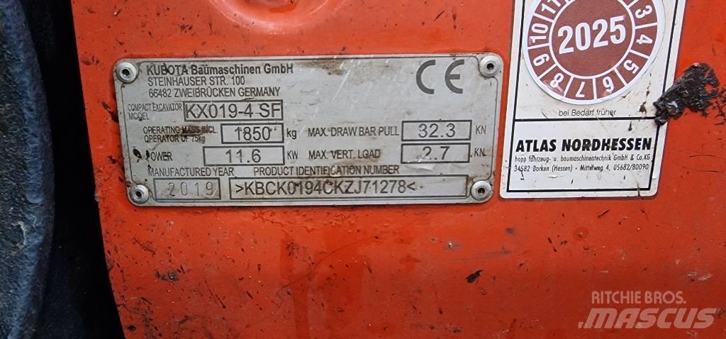 Kubota KX 019-4 Mini bageri <7t