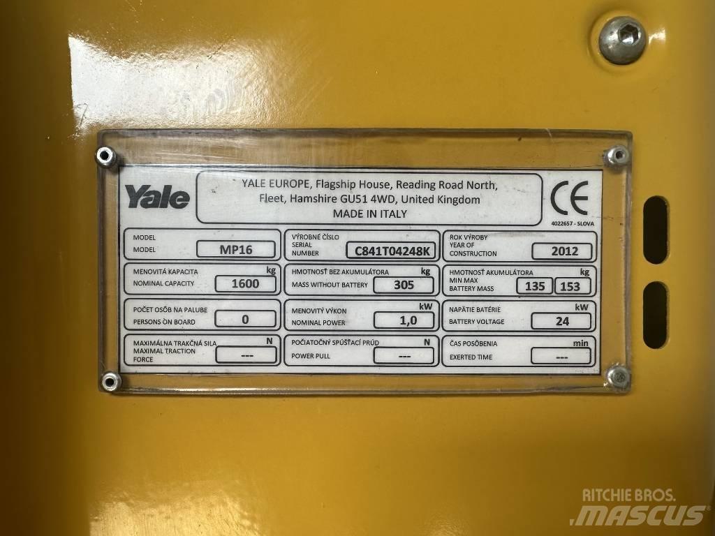 Yale MP16 Nisko podizni električni viličar