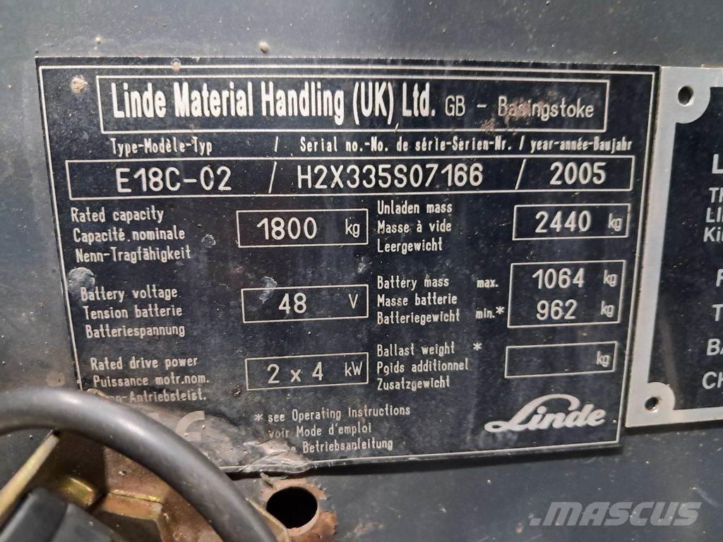 Linde E18C-02 Električni viličari
