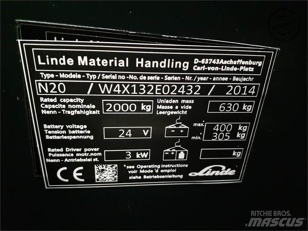 Linde N20-lang Niskopodizni komisioni viličar