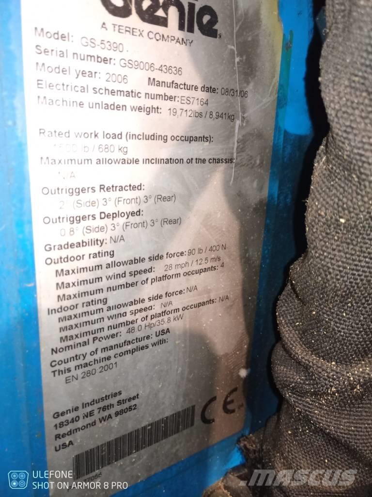 Genie GS 5390 RT Škaraste platforme