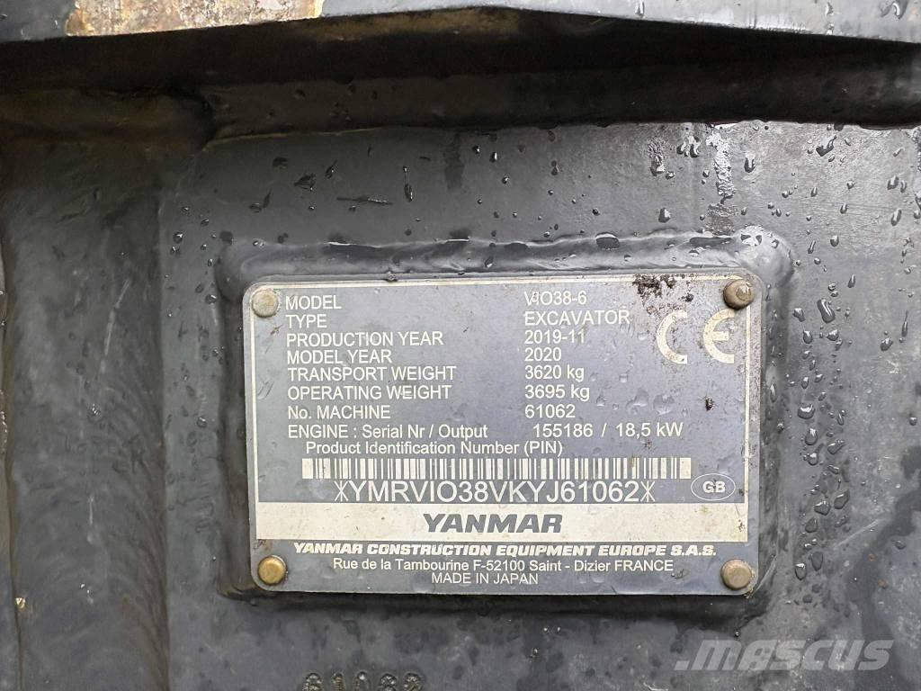 Yanmar Vio 38 Mini bageri <7t