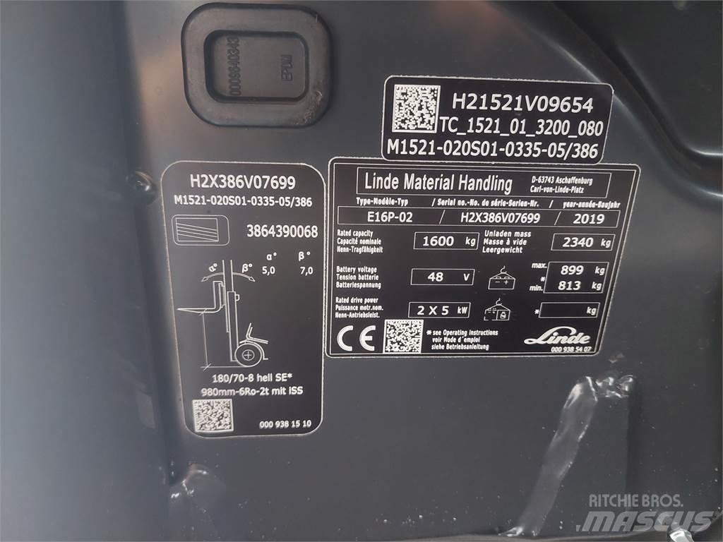 Linde E16P 02 Električni viličari