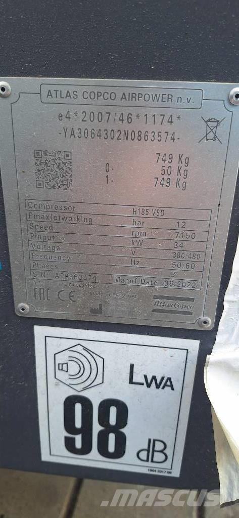 Atlas Copco H185 VSD Kompresori