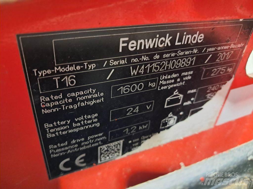 Linde T16 Nisko podizni električni viličar