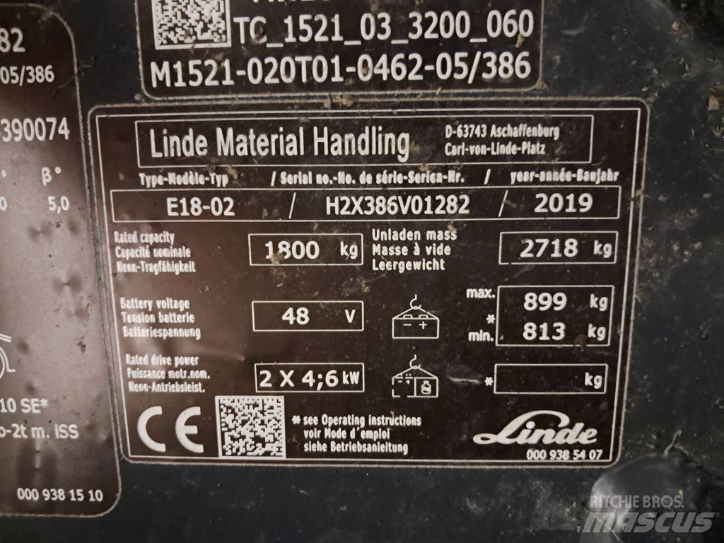 Linde E18-02 Električni viličari