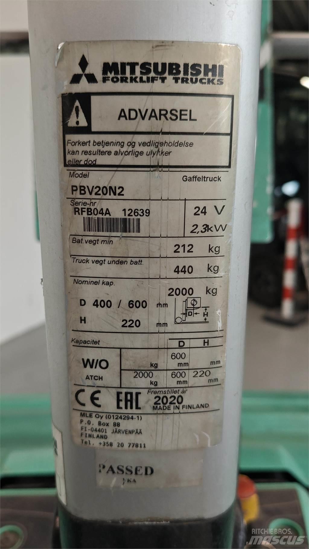 Mitsubishi PBV20N2 Viličari - ostalo