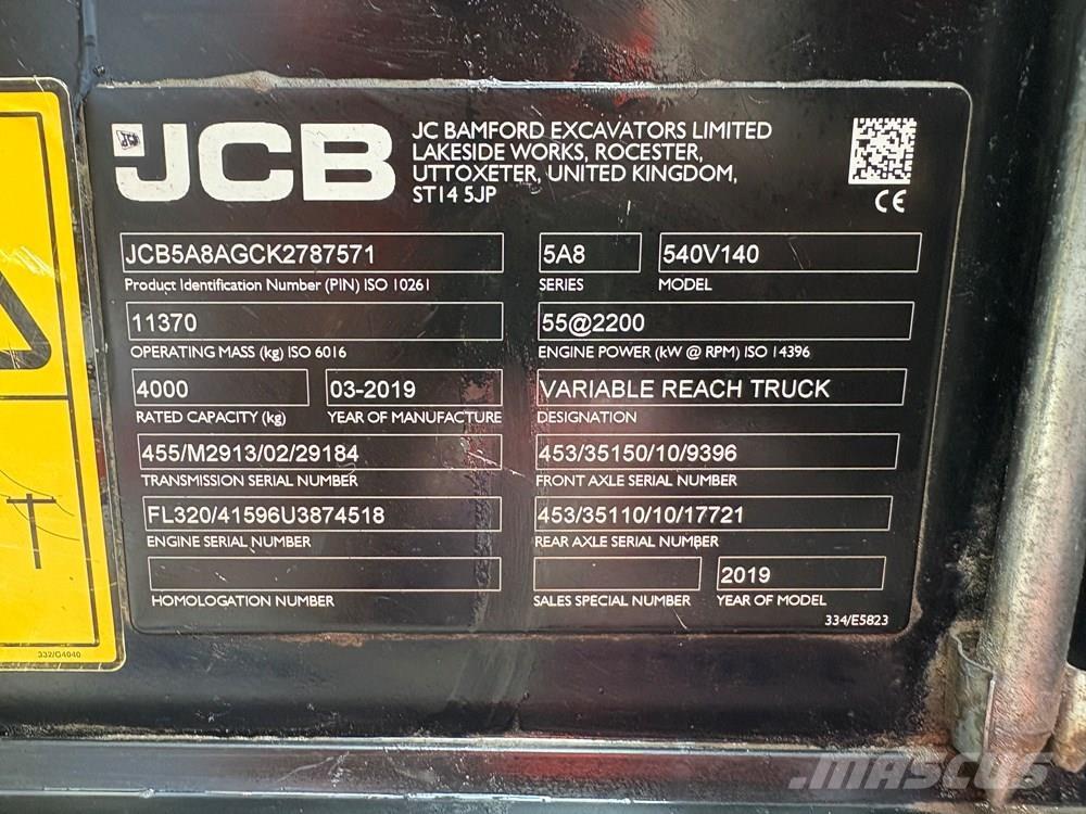 JCB 540-140 Teleskopski viličari