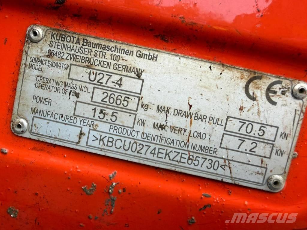 Kubota U 27-4 Mini bageri <7t