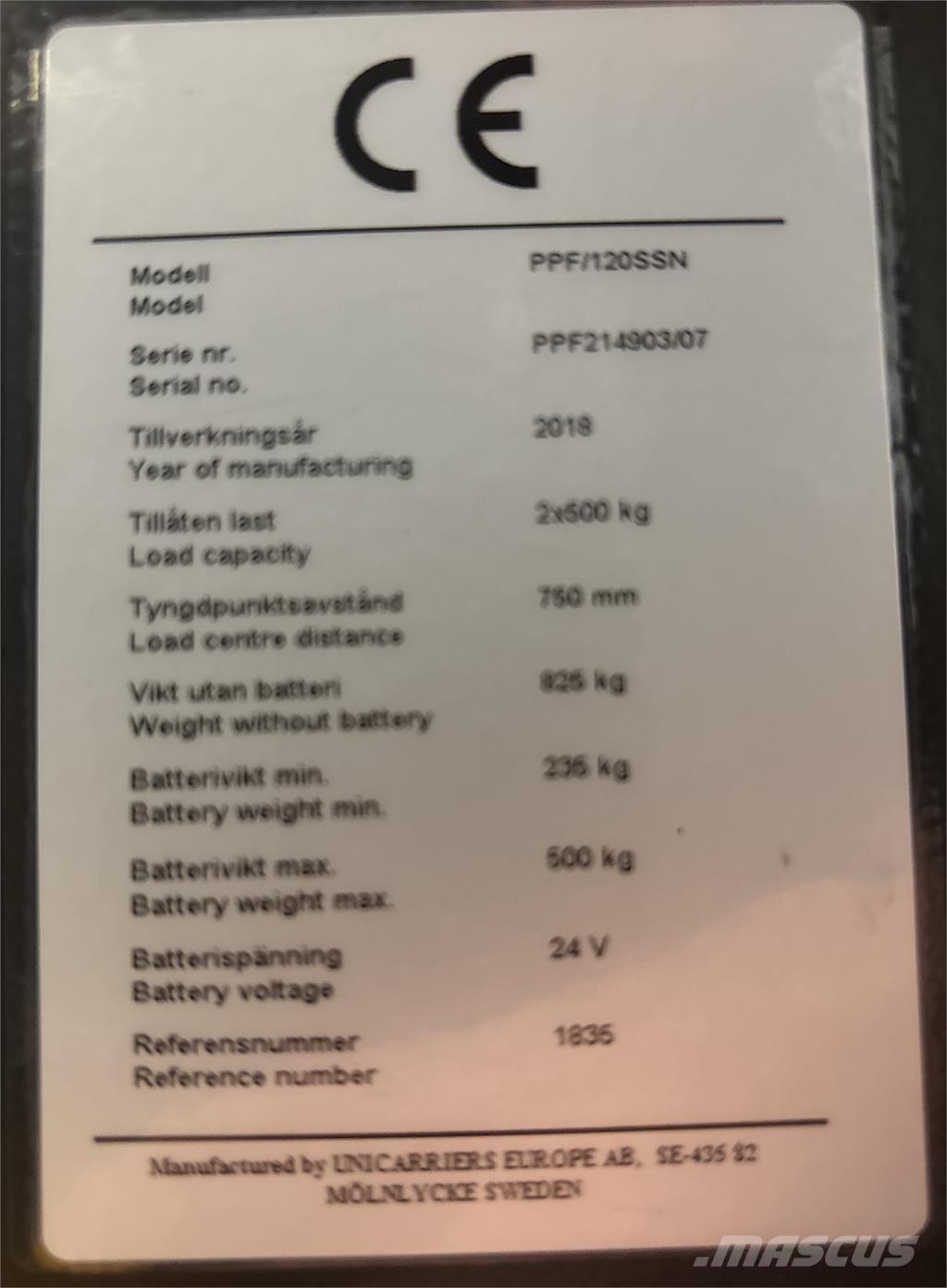 Atlet PPF120 Niskopodizni komisioni viličar