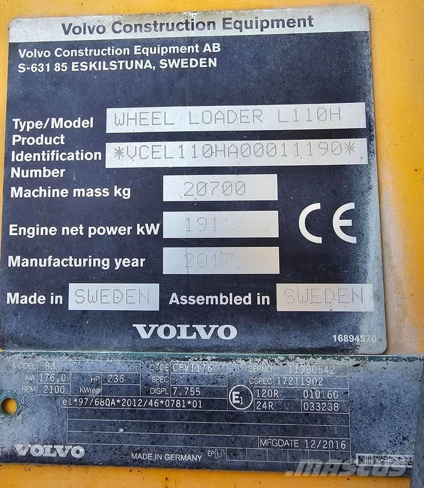 Volvo L 110 H Utovarivači na kotačima