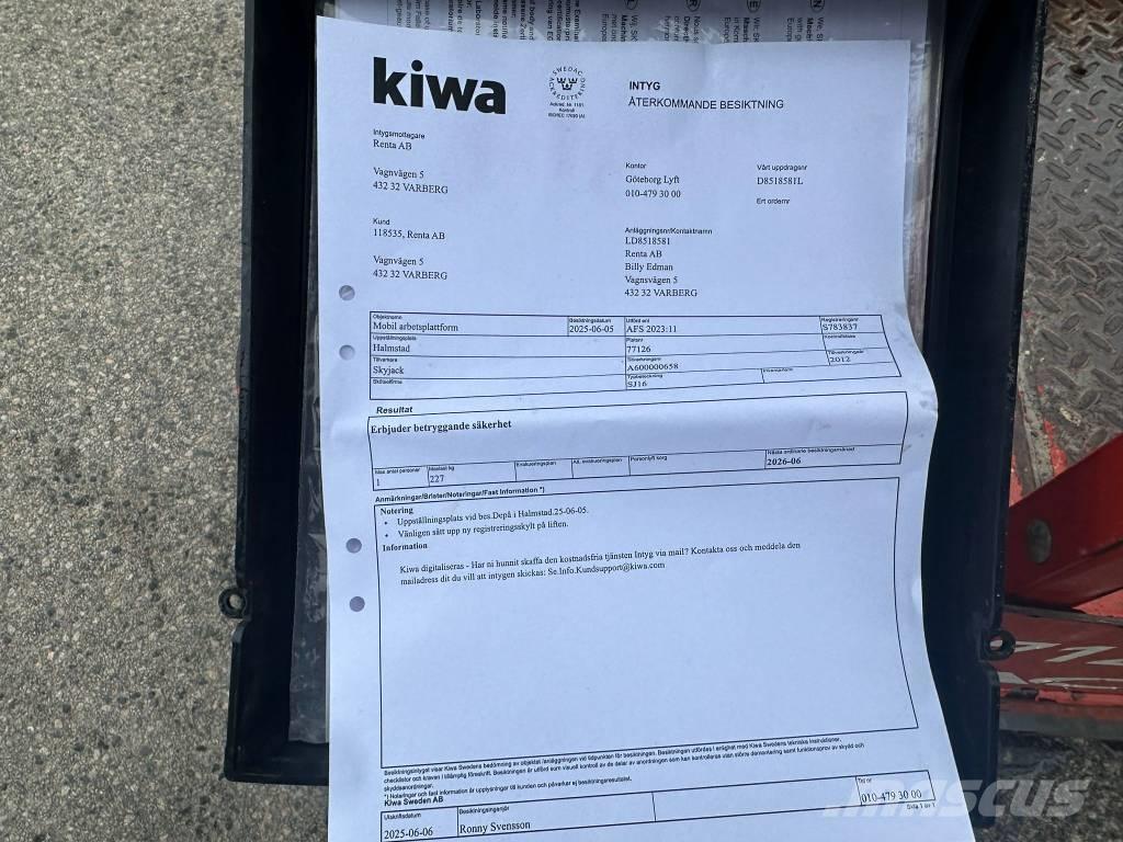 SkyJack SJ 16 Vertikalne radne podizne platforme