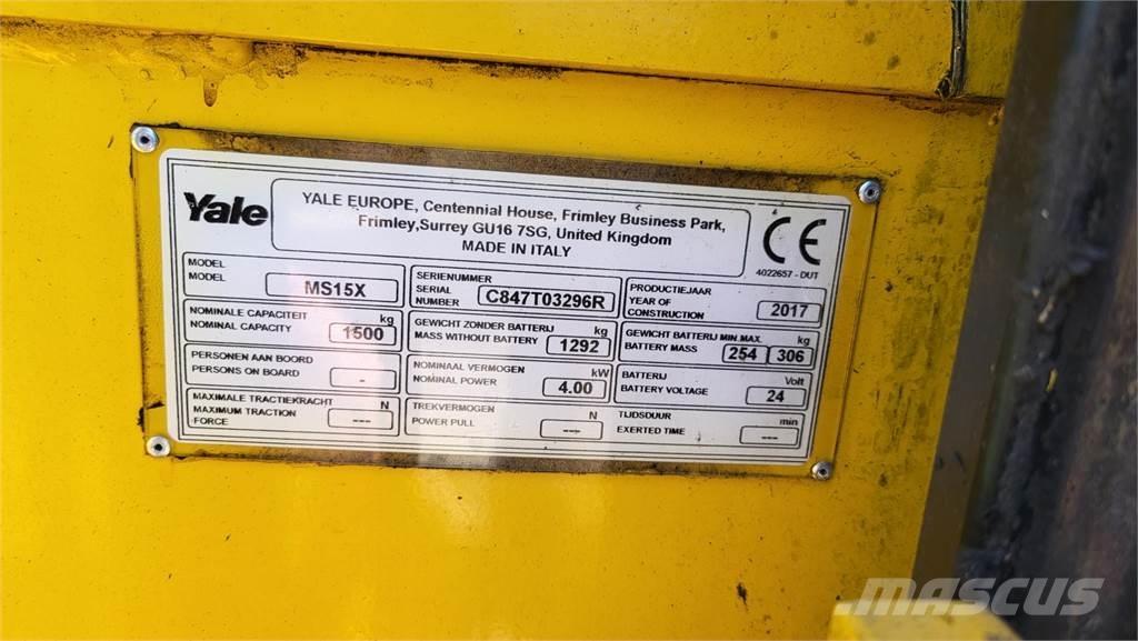Yale MS15X 2017 Ručni električni viličar