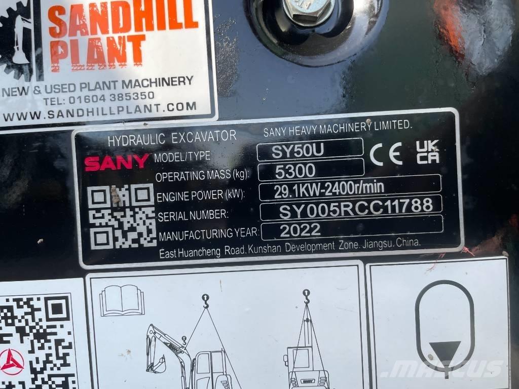 Sany SY 50 U Mini bageri <7t