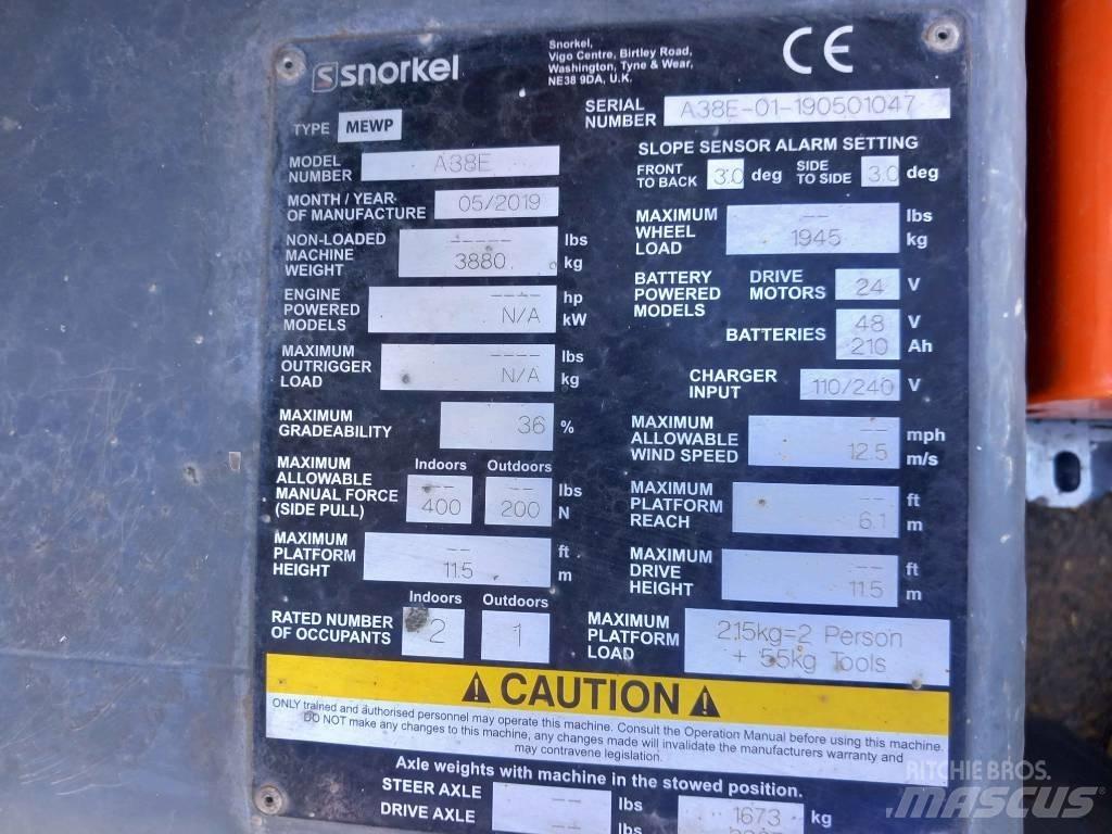 Snorkel A 38 E Zglobne podizne platforme
