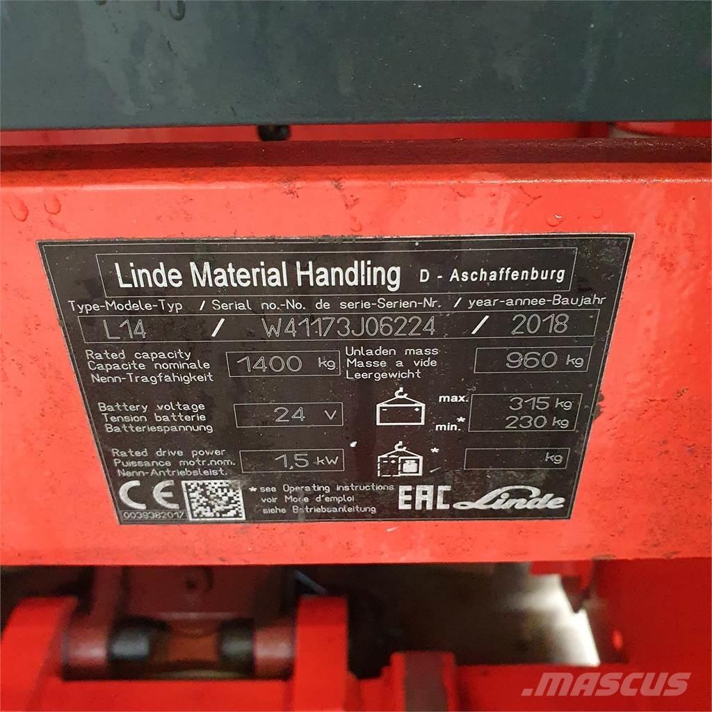 Linde L14i Ručni električni viličar