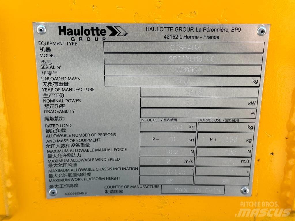 Haulotte OPTIMUM 8 Škaraste platforme