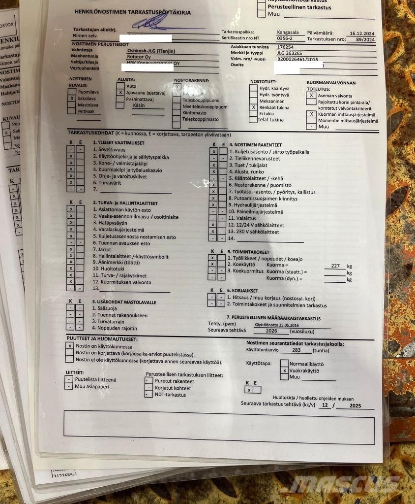 JLG 2630 ES Škaraste platforme