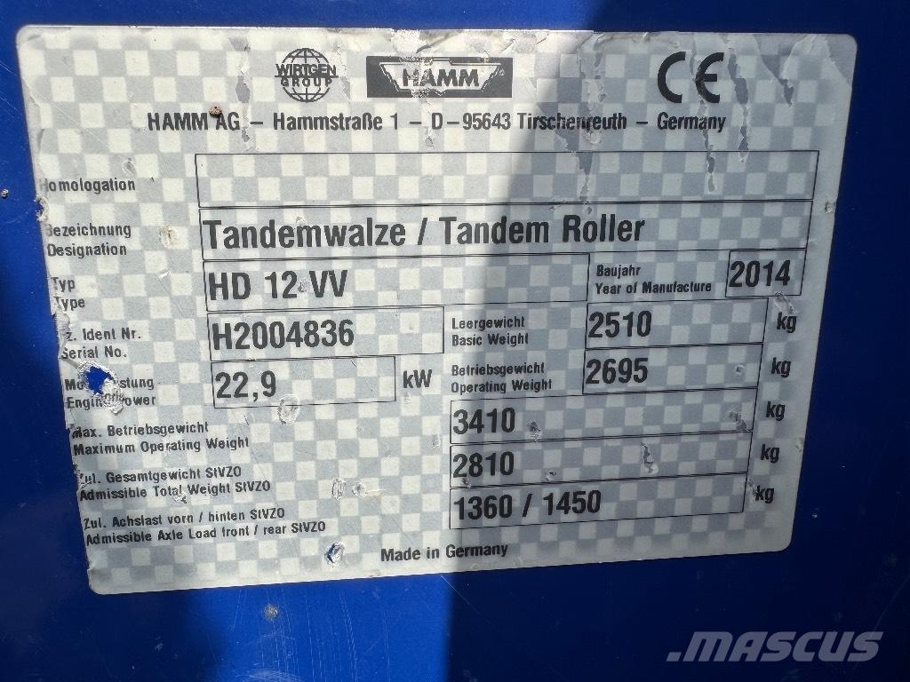 Hamm HD 12 VV Valjci sa dvojnim bubnjem