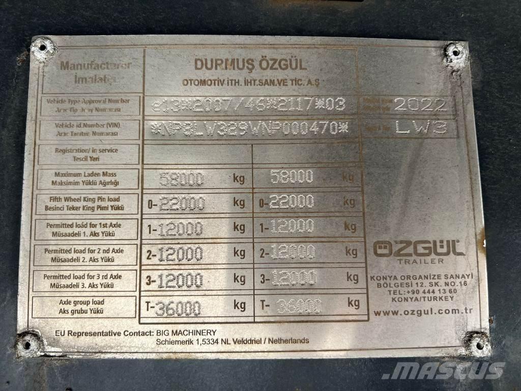 Ozgul LW3 EU 1SS Nisko-utovarne poluprikolice