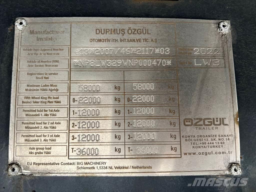 Ozgul LW3 EU 1SS Nisko-utovarne poluprikolice