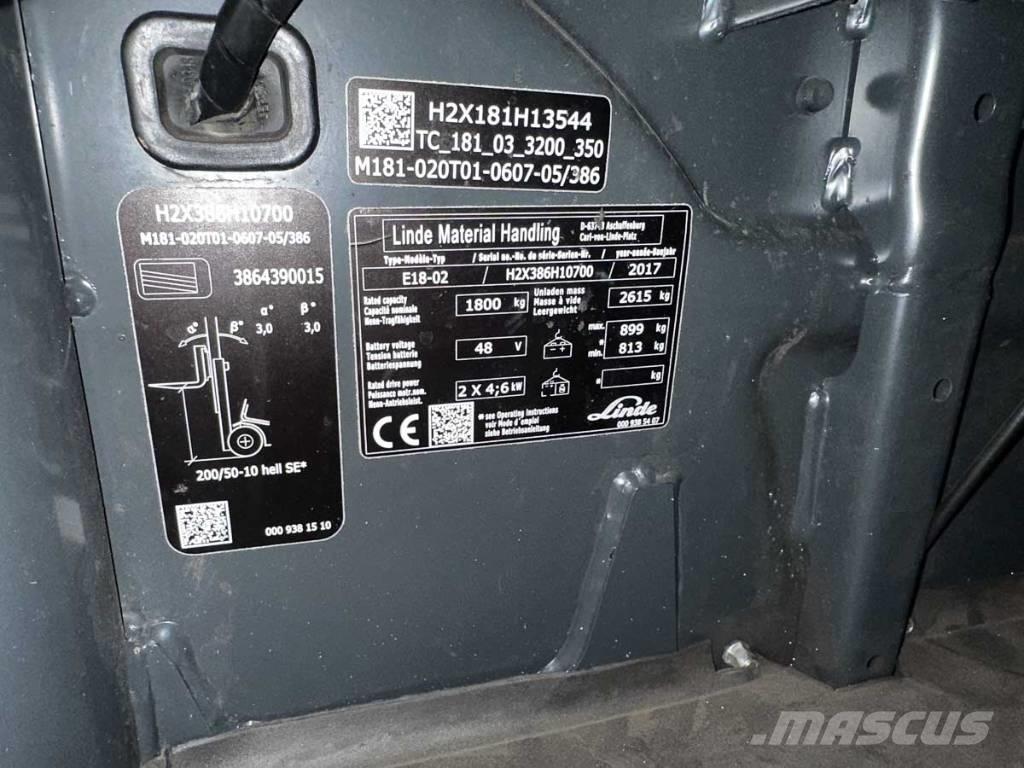 Linde E 18 Električni viličari