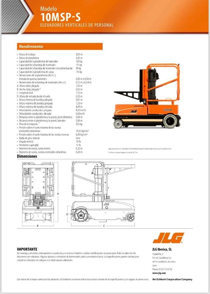 JLG 10 MSP Vertikalne radne podizne platforme