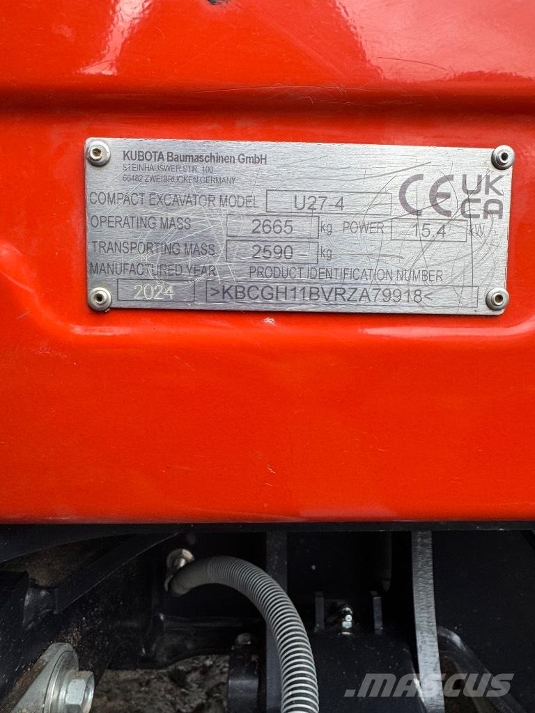 Kubota U 27-4 Mini bageri <7t