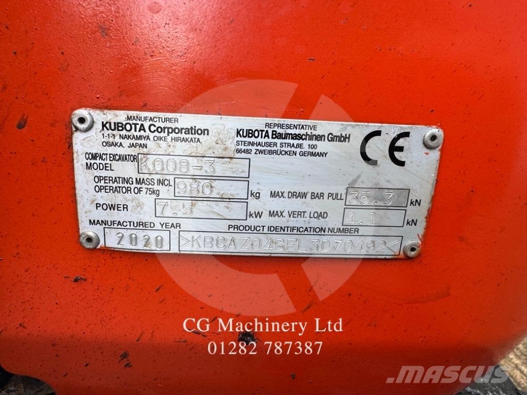 Kubota K 008-3 Mini bageri <7t