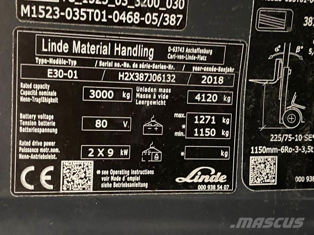 Linde E30-01 Električni viličari