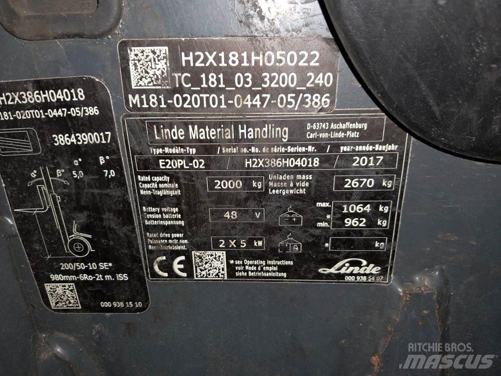 Linde E20PL-02 Električni viličari