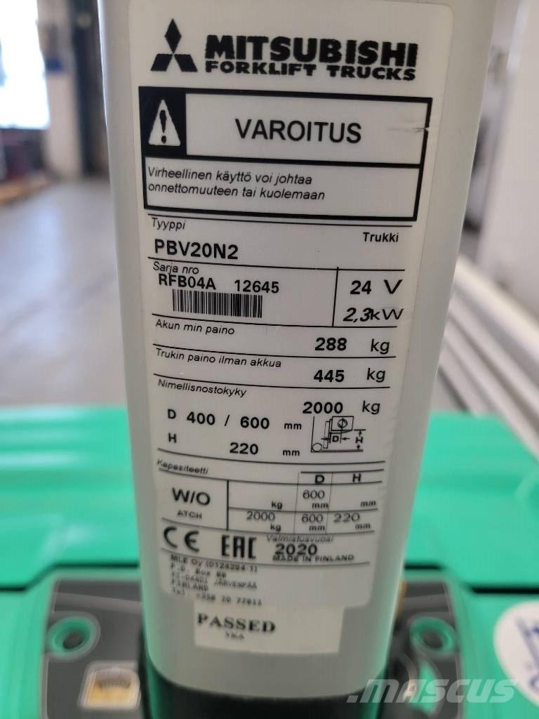 Mitsubishi PBV 20 N2 Nisko podizni električni viličar sa platformu