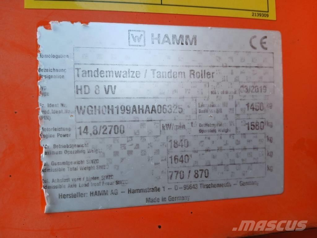 Hamm HD8 VV, Vält Valjci sa dvojnim bubnjem