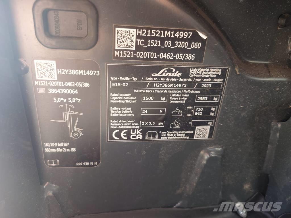 Linde E15/386-02 Električni viličari