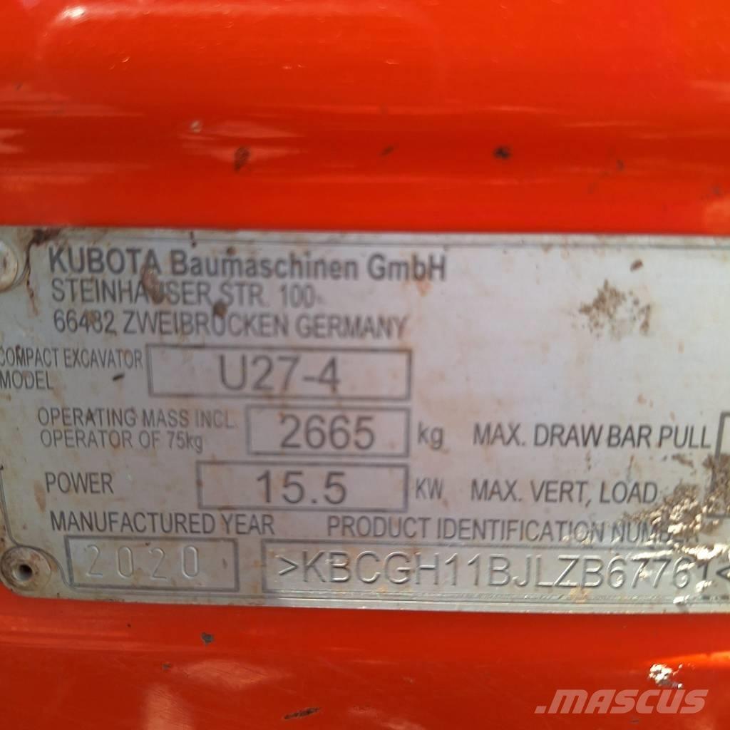 Kubota U 27-4 Mini bageri <7t