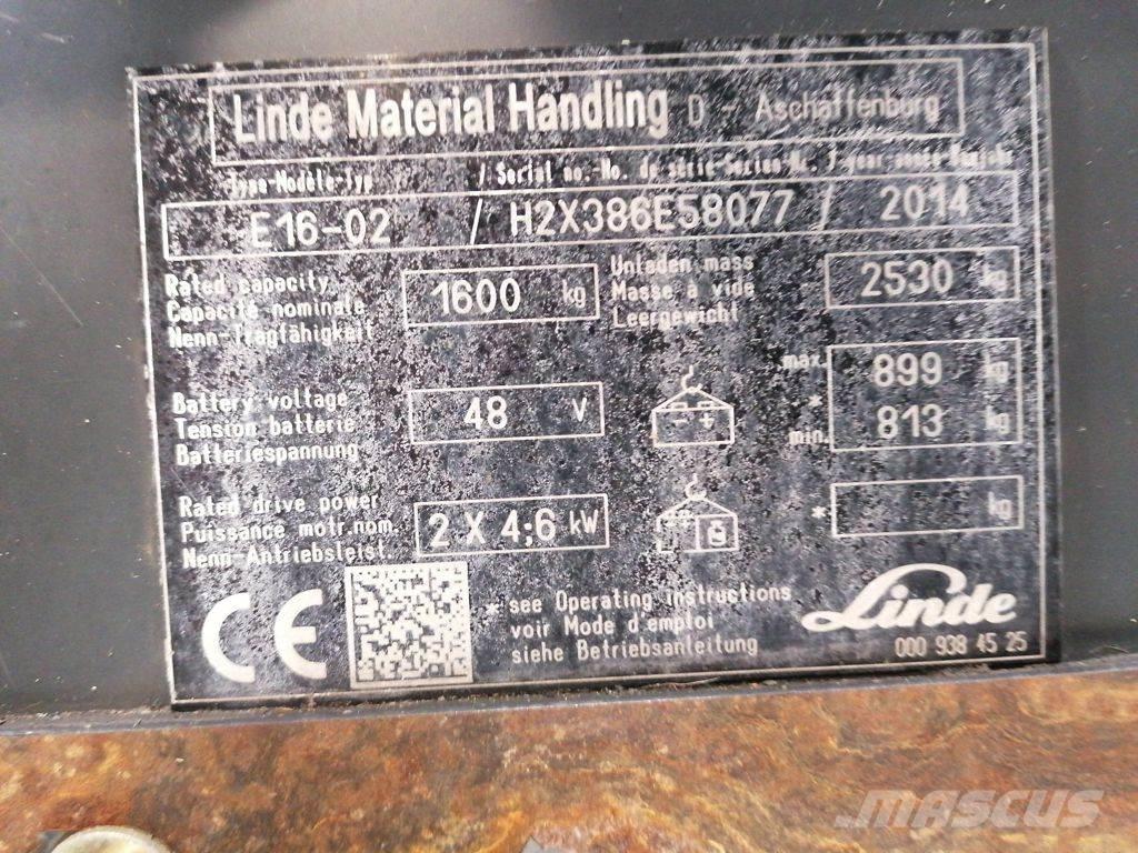 Linde E16-02 Električni viličari