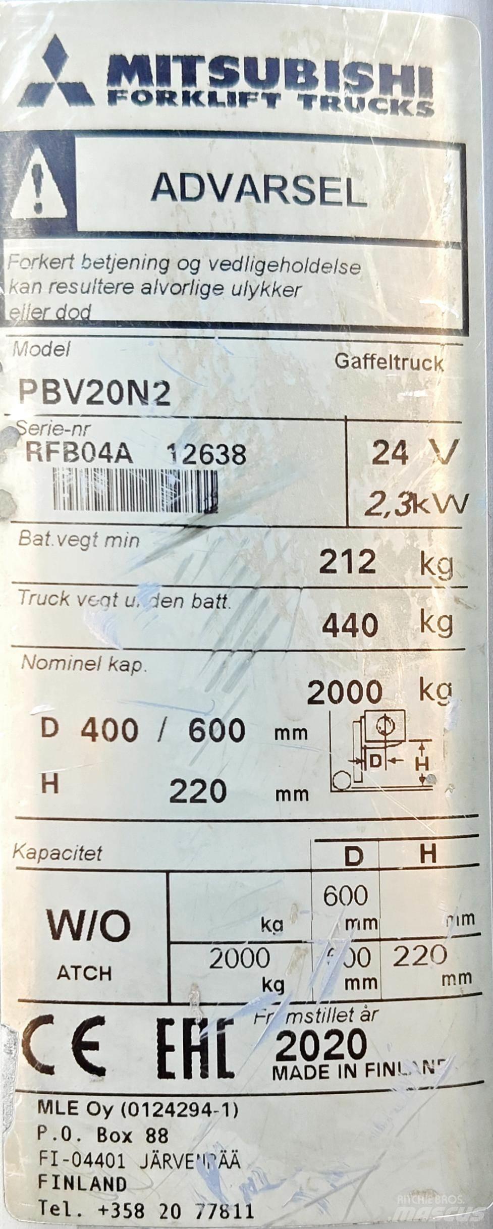 Mitsubishi PBV20N2 Viličari - ostalo