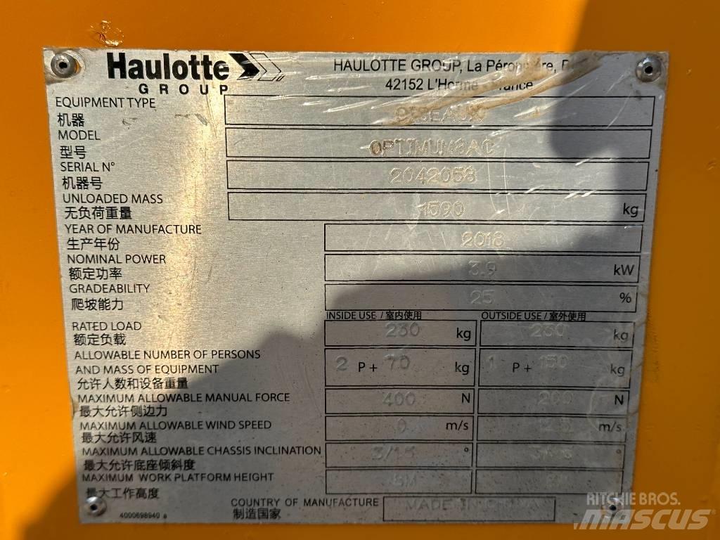 Haulotte OPTIMUM 8 Škaraste platforme