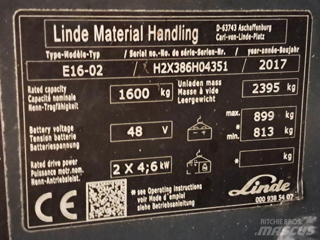 Linde E16-02 Električni viličari