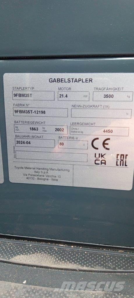Toyota 9FBM35T Električni viličari