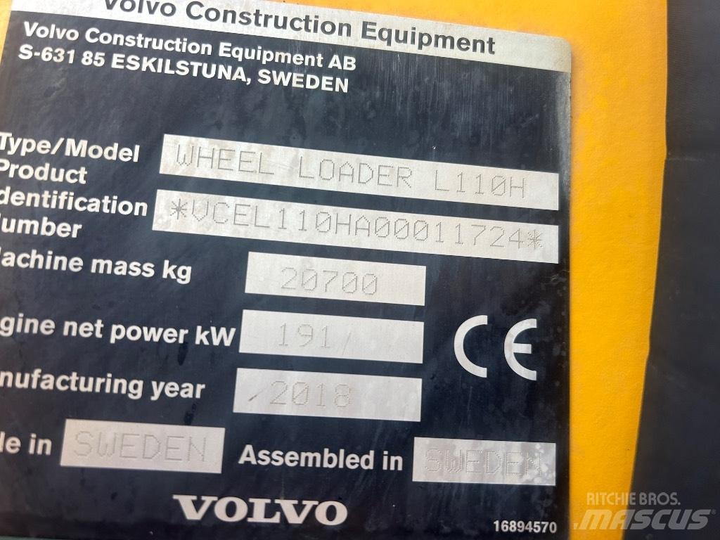 Volvo L110H L/Boom Utovarivači na kotačima