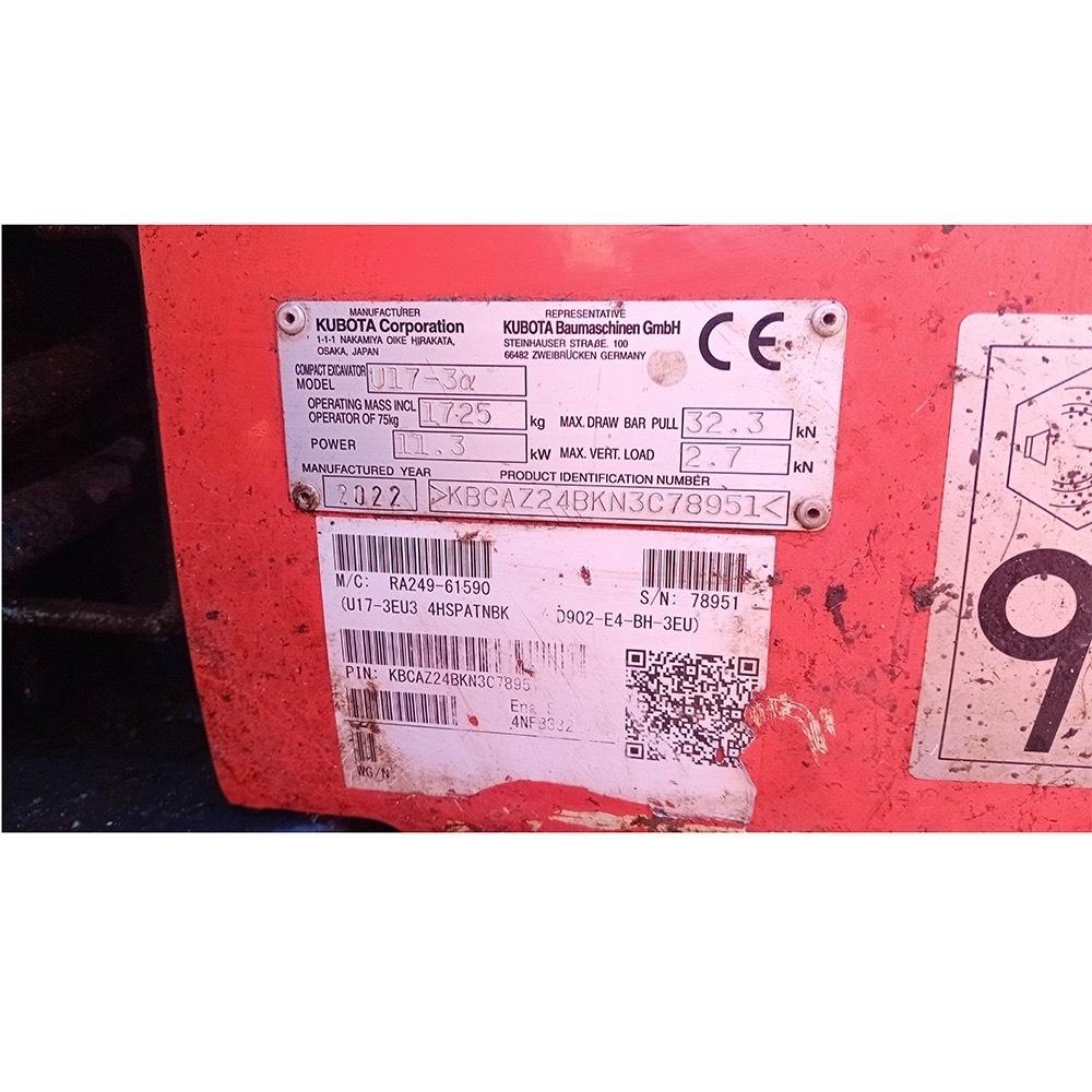 Kubota U17-3a Mini bageri <7t