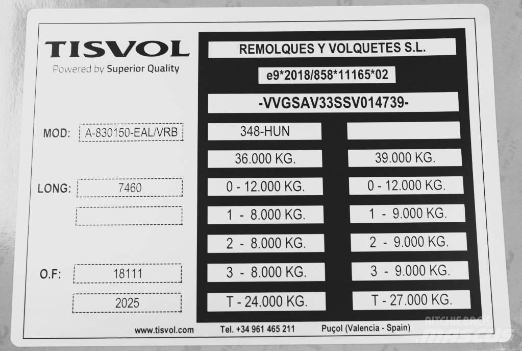  Tisvol 26,8m3 EVR Kiper prikolice