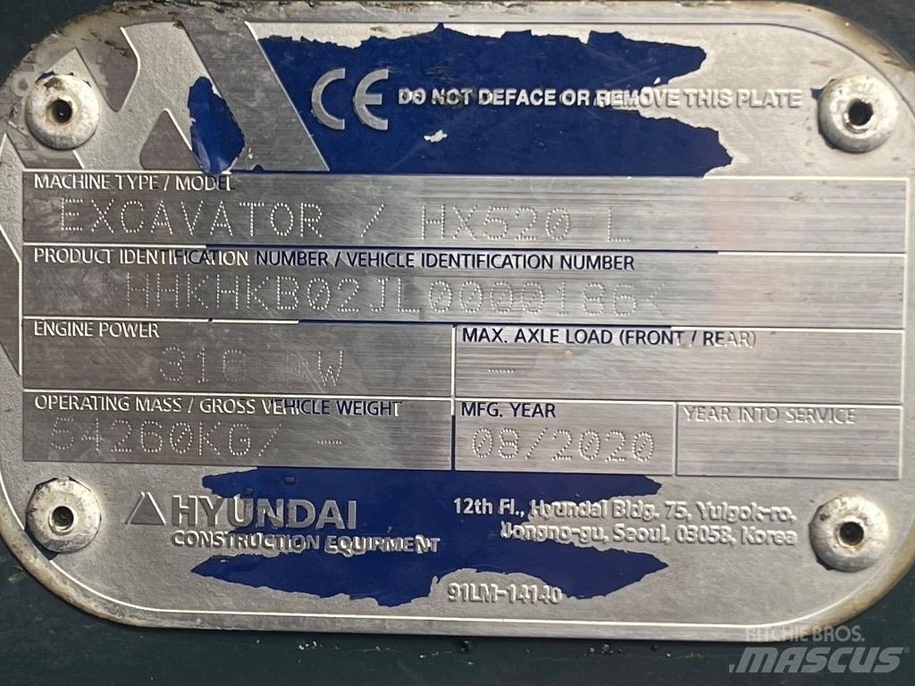 Hyundai HX 520 L Bageri gusjeničari