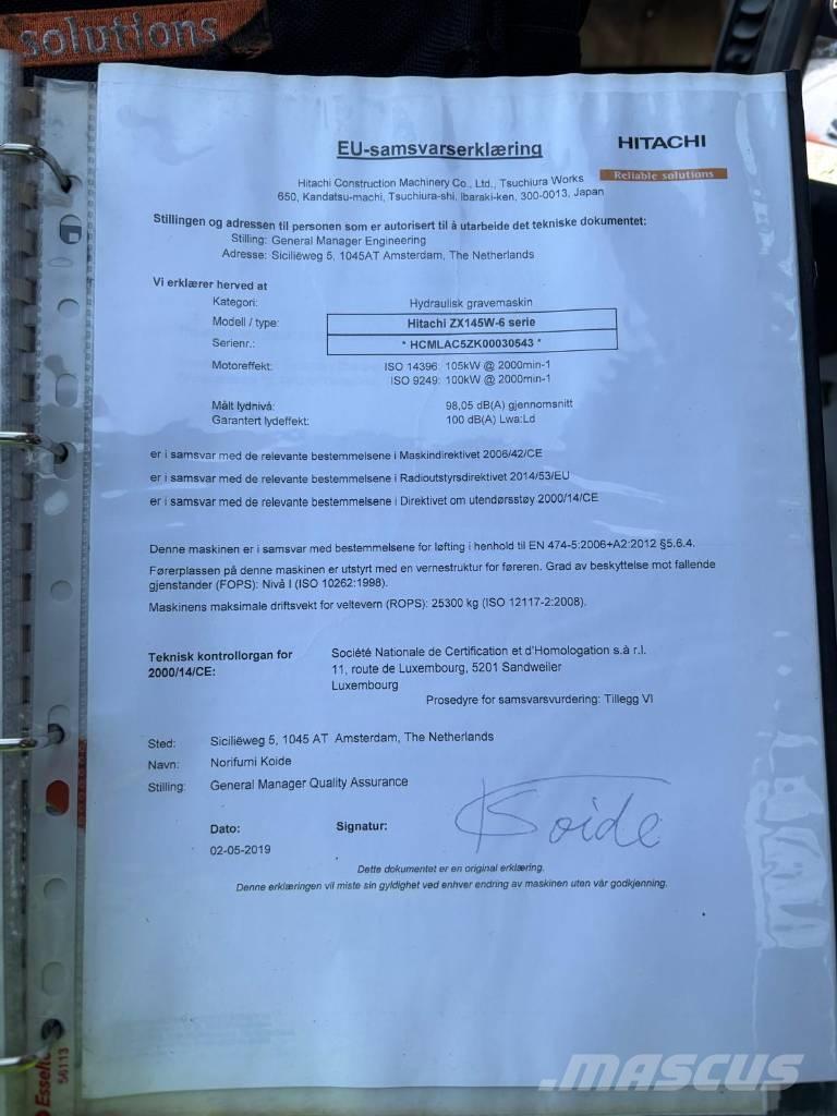 Hitachi ZX 145 W-6 Bageri na kotačima