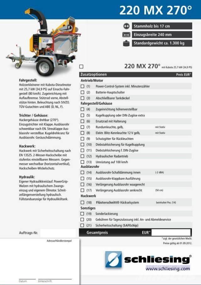 Schliesing 220 MX Drobilice za drvo / čiperi