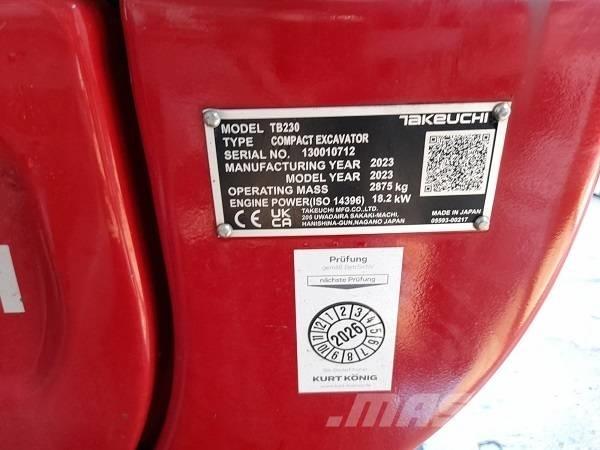 Takeuchi TB 230 Mini bageri <7t