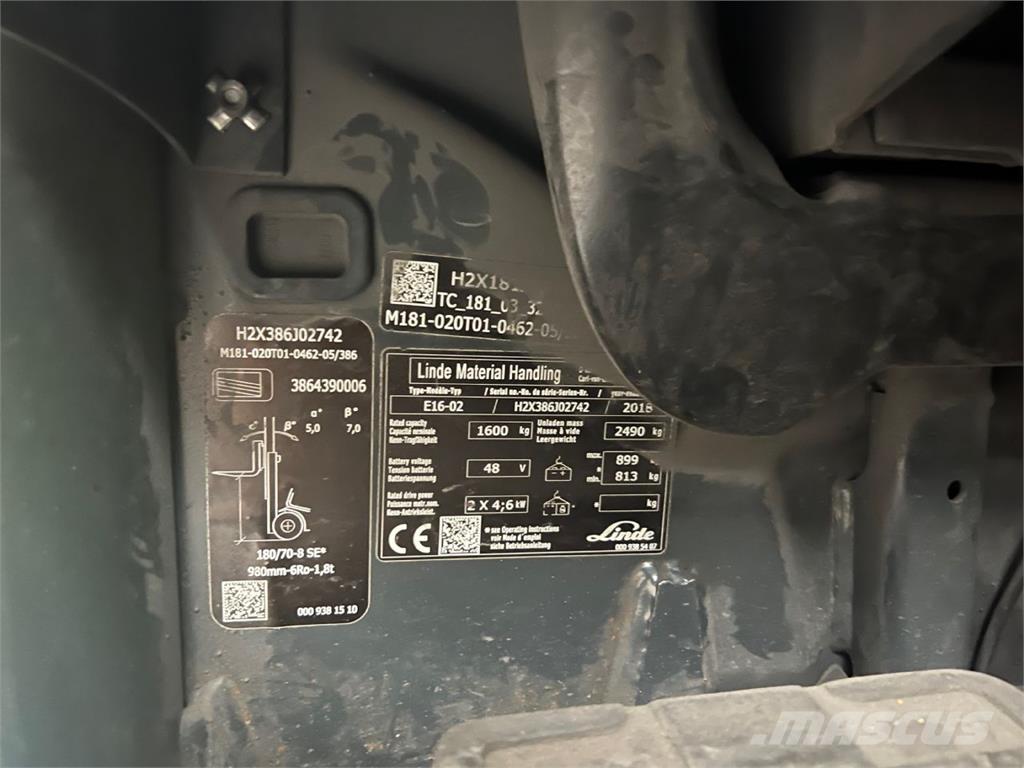 Linde E16-02 Električni viličari