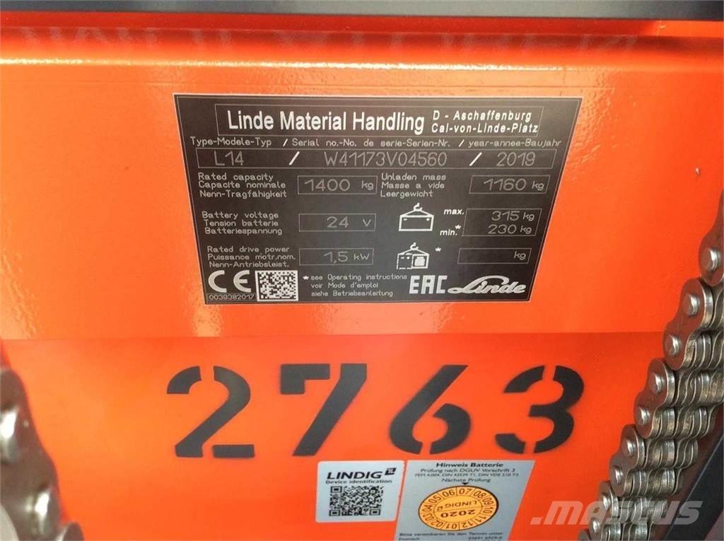 Linde L14I Samopogonski ručni viličari