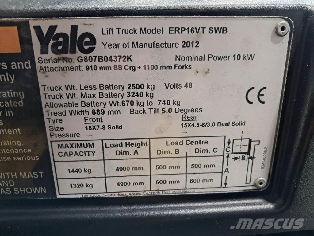 Yale ERP16VT SWB Električni viličari